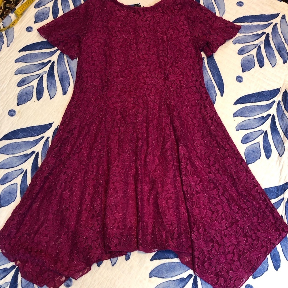 Enfocus Studio 12 pink magenta A-Line High Low Dress for Weddings